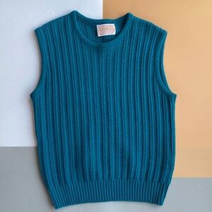Pendleton Teal Ribbed Sleeveless Vest